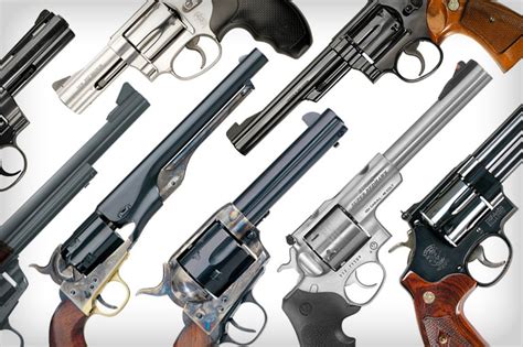 A comparison of different types of 45 revolvers