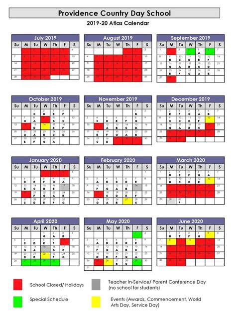 RIC Academic Calendar