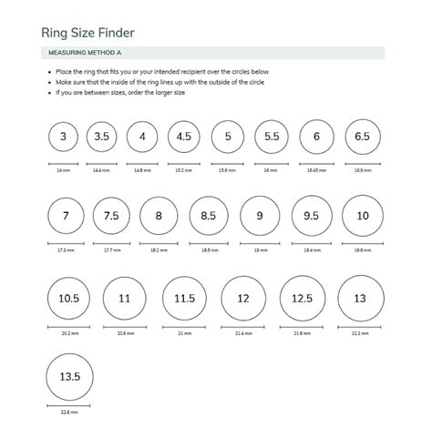 Ring Size Charts