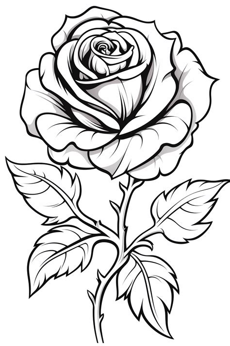 Rose coloring pages for adults and children