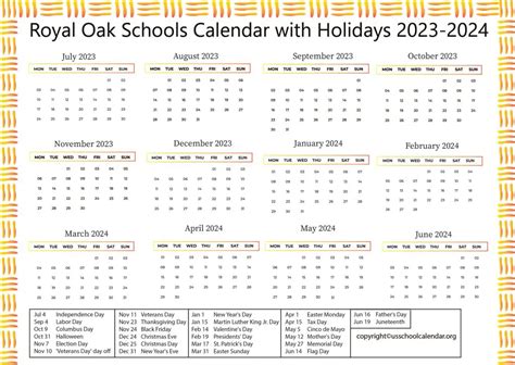 Royal Oak Schools Community Events Calendar