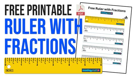 Ruler Printable with Fractions