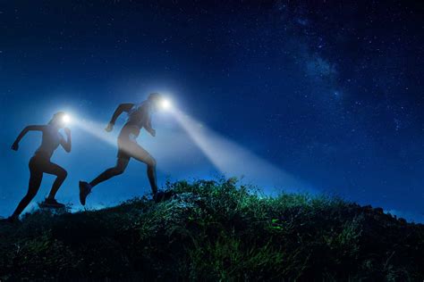 Runners participating in a night run