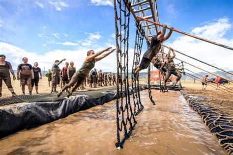 Runners navigating an obstacle course