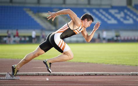 Sprinters in action on a track