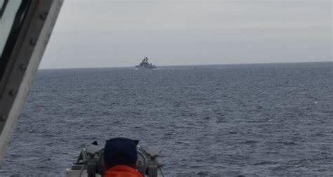 Russian naval vessels near the Bering Strait