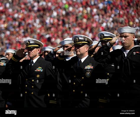 Saluting the National Anthem