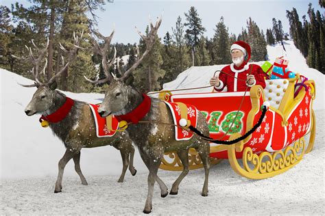 Santa's sleigh with reindeer