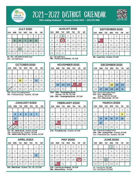 Sarasota Public Schools Key Dates