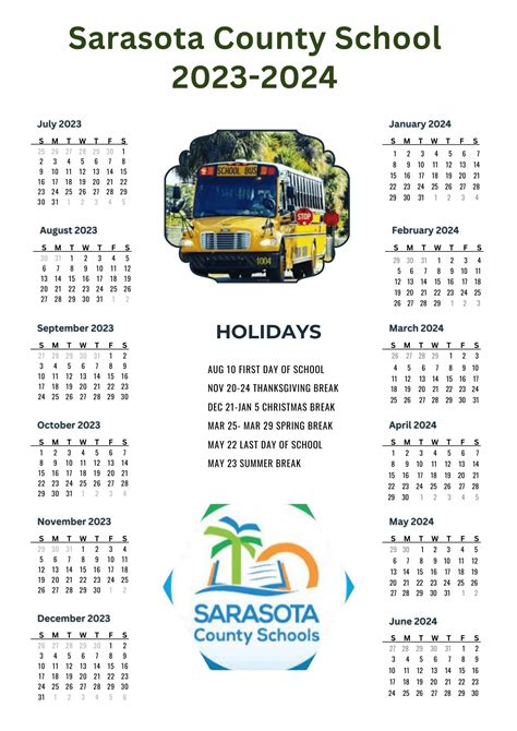 Sarasota School Calendar Image 1