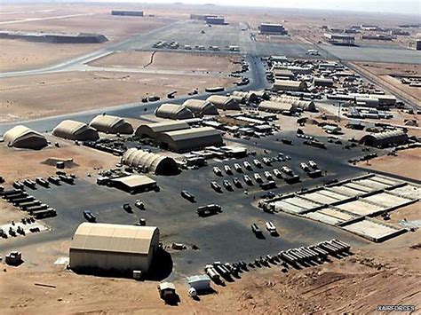 Aerial view of a military base in Saudi Arabia