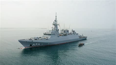 Royal Saudi Navy warship docked at a naval base in Saudi Arabia