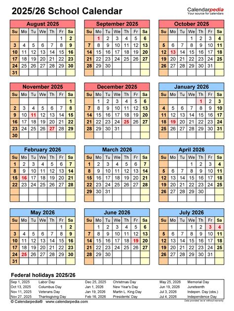 2025-2026 School Calendar