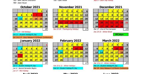 School Calendar for Buford City Schools