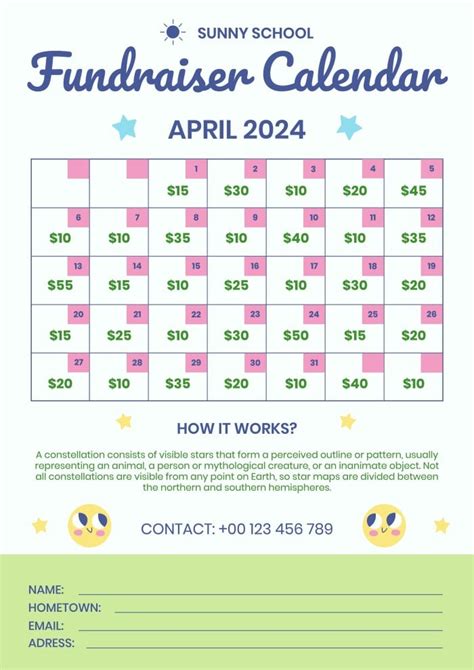 School calendar fundraiser ideas