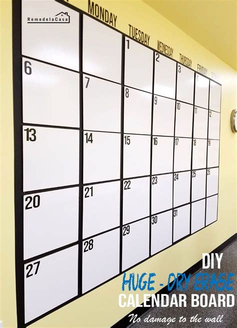 Giant Erasable Calendars for School Use