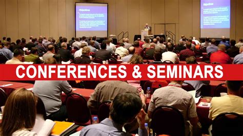 Scientists attending conferences and seminars