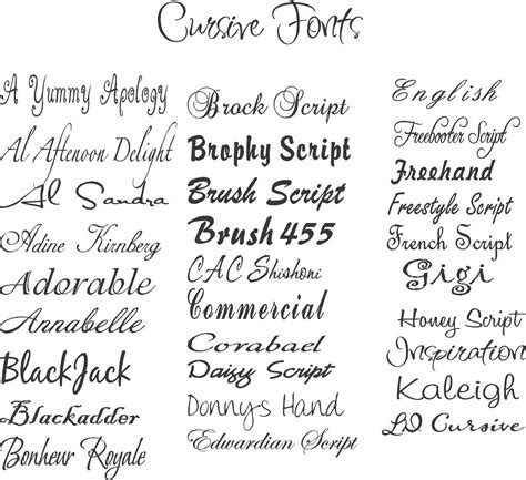 Script Font Style Gallery