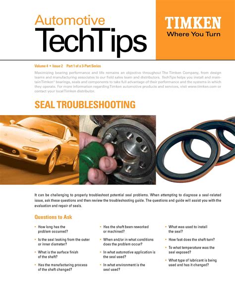 Seal Troubleshooting Tips