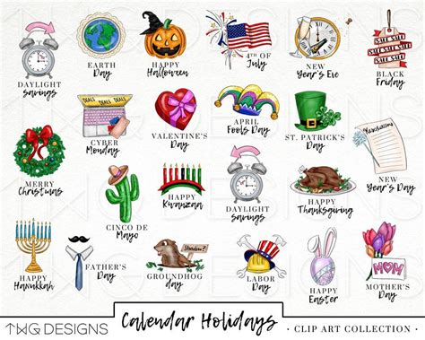 Seasonal Calendar Cliparts