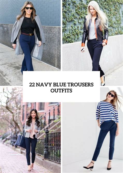 Seasonal styling of navy blue pants