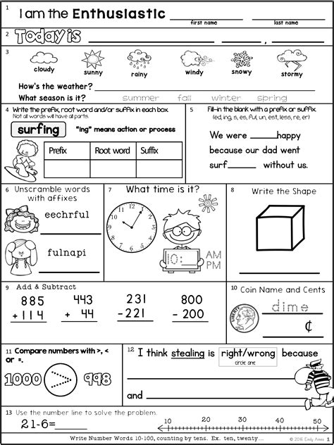 Second Grade Worksheets