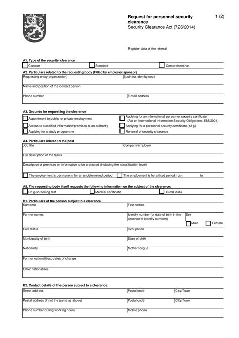 Security Clearance Forms