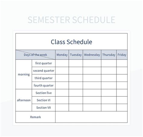 Semester Schedules