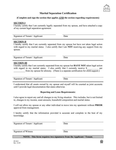 Separation paperwork