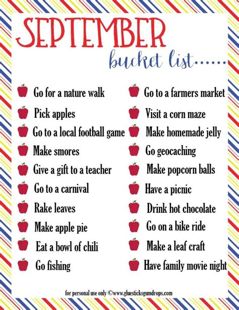 September Bucket List Ideas