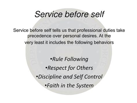 Service Before Self and excellence