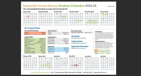 Setting Goals with the Greenville Schools Calendar