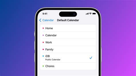 Setting Up Default Calendar