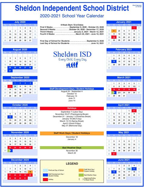 Sheldon ISD Key Dates and Events