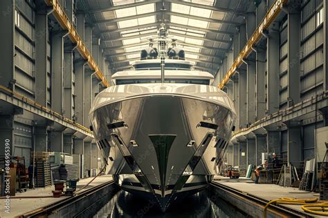 Shipyard Scene of Essex Class Aircraft Carrier