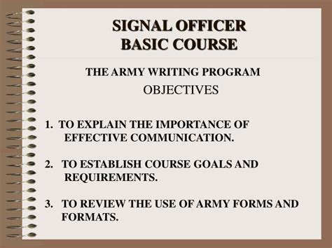 Signal Officer Basic Course Curriculum