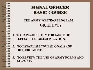 Signal Officer Basic Course Image 2