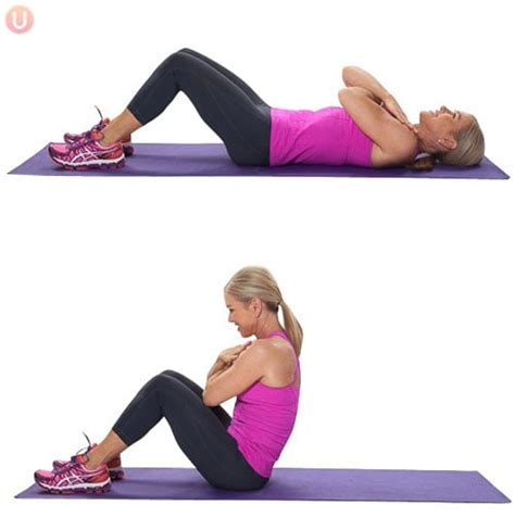 Female soldier doing sit-ups