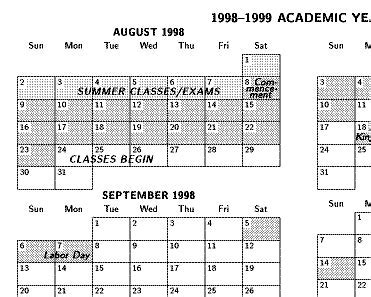 SIUE Calendar Overview