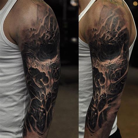 skull sleeve tattoo design