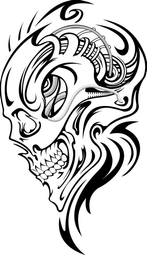 Skull Tattoo Stencil Art