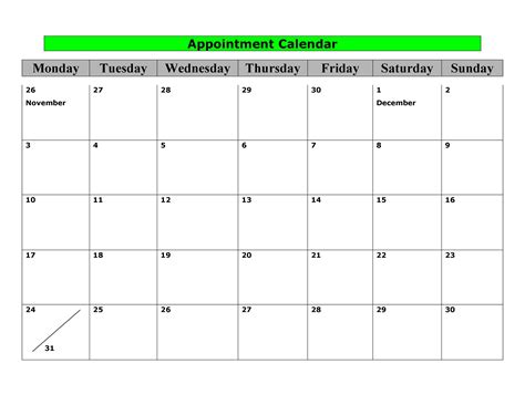 Small Calendars for Appointments