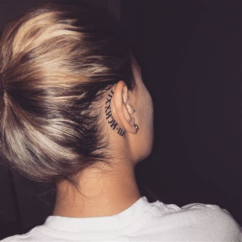 Small tattoos behind ear