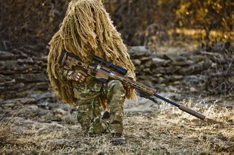 A sniper in combat during a military operation