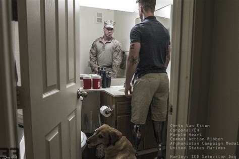 Soldier looking at a house