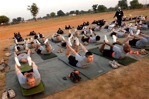 Soldiers Practicing Yoga