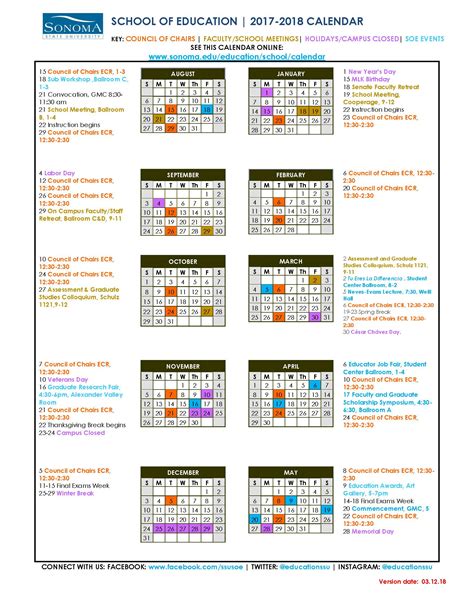 Sonoma State Academic Calendar Image 1