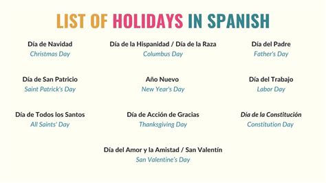 Spanish National Holidays