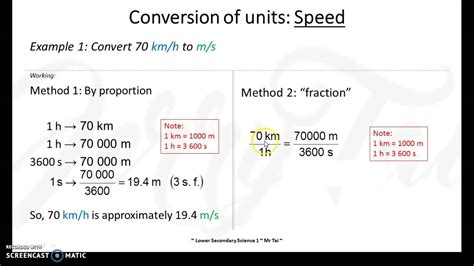 Speed Conversion Examples