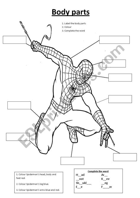 Spiderman educational worksheets